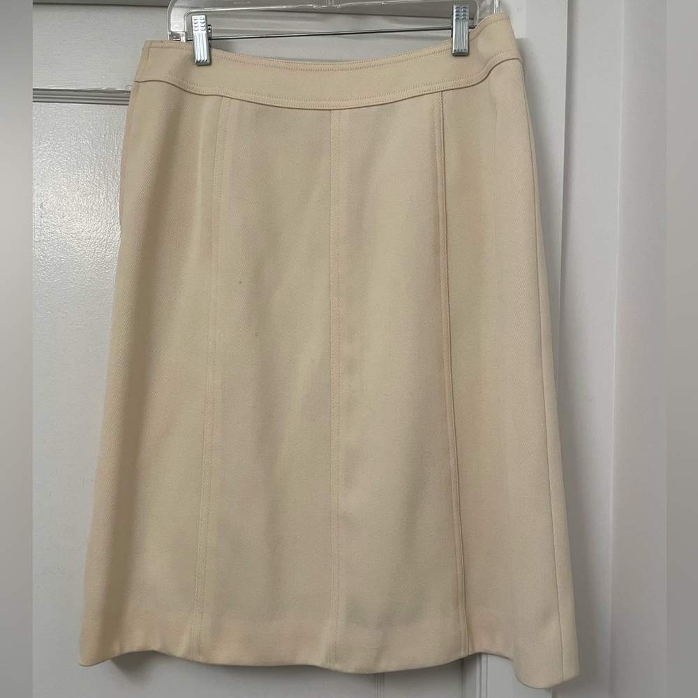 🕺VINTAGE Bogner Beige A-Line Skirt w Pleats